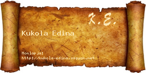 Kukola Edina névjegykártya